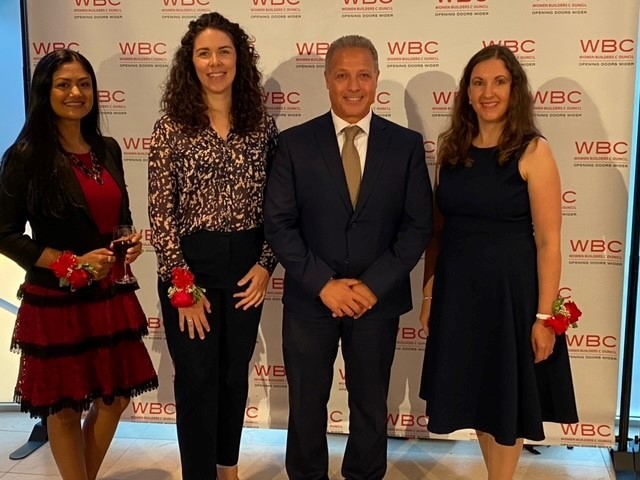 (L-R): Sejal Shah, Adriana Childress, Hany Ayoub, Eleonora Andreeva CUFO honorees pose at the WBC 2022 Champion Awards